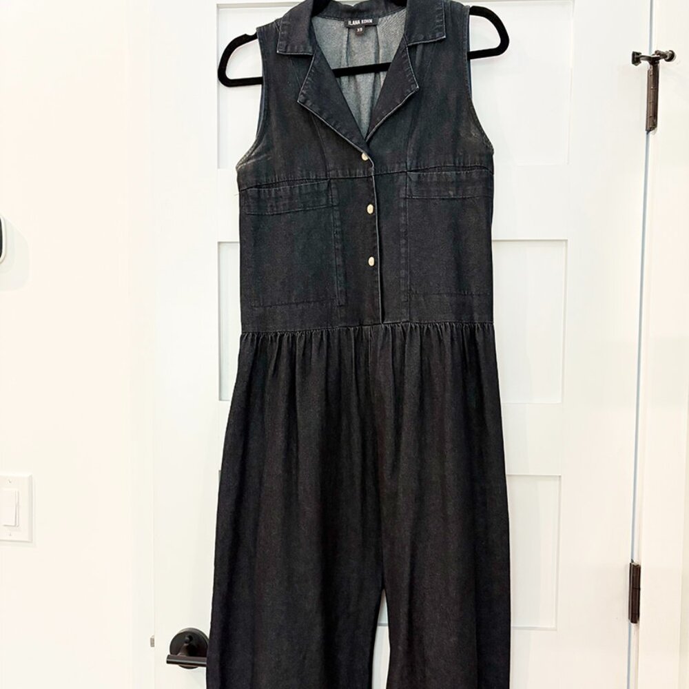 ILANA KOHN Violet Jumpsuit in Dark Indigo Denim Blue